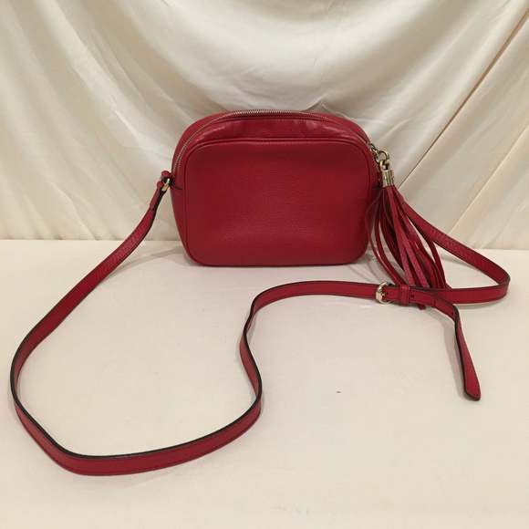 Gucci Red Leather Soho Camera Crossbody Bag Sku# 74146 - Picture 2 of 11